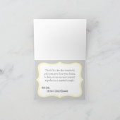 Faltt Dankeschön Zickzack Streifen grau gelb Dankeskarte (Innenseite)