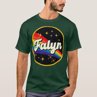 Falyn-Regenbogen im Vintagen Weltraumstil T-Shirt
