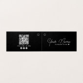 FalzClothing QR Code Black Hang Tag Card (Außenseite Aufgefaltet)
