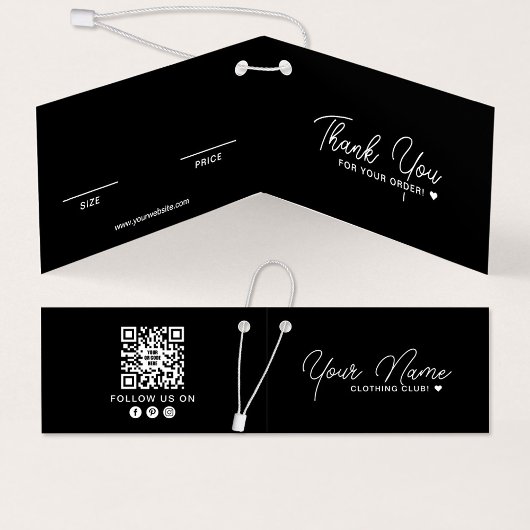 FalzClothing QR Code Black Hang Tag Card