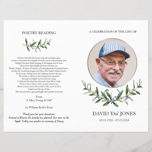 Falzprogramm, Olivenkranz und Silber Flyer (Vorne)