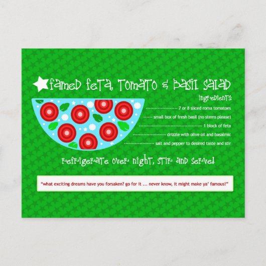FAMED FETA TOMATO BASIL SALAD POSTKARTE (Vorderseite)
