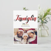 Famiglia Kariert Weihnachts-Weihnachtsfotokarte Ro Einladung (Stehend Vorderseite)