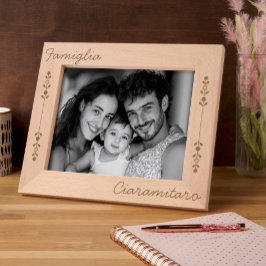 Famiglia Personalized Wooden Frame - Family Name Geätzte Rahmen