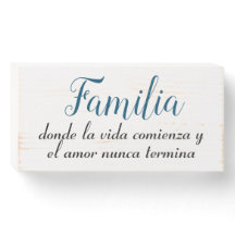 Familia Sign - Spanisches Zitat
