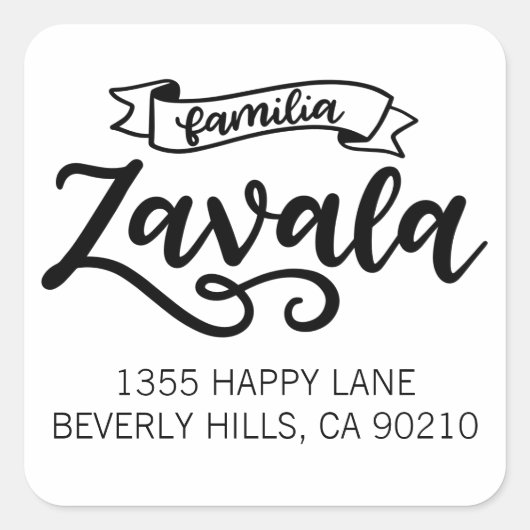 Familia Zavala, Quadratischer Aufkleber (Vorderseite)