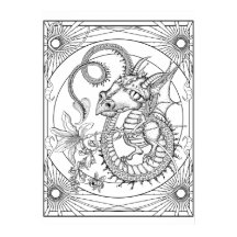 Familiar Dragon: DIY Coloring Poster von Sonja A.S