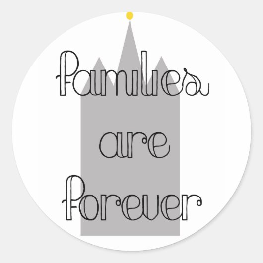 Familiare Forever Mormon Lds Temple Runder Aufkleber (Vorderseite)
