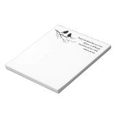 Familiäre Zweige auf einem Sprichwort mit Vögeln Notizblock (Rotiert)