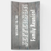 Familiärer Wiedersehen-Empfang mit rustikalem Stal Banner (Vertikal)