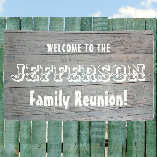 Familiärer Wiedersehen-Empfang mit rustikalem Stal Banner