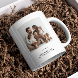 Familiäres Foto & Merry and Bright Minimalistisch Kaffeetasse