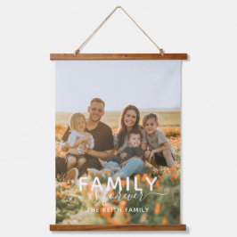 Familiäres Foto Wandteppich Mit Holzrahmen