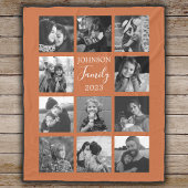 Familie 11 Foto Burnt Orange Fleece Blanket