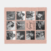 Familie 11 FotoCollage Dusty Pink Fleece Blanket (Vorderseite (Horizontal))