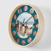 Familie 13 FotoCollage Round Uhr (Winkel)