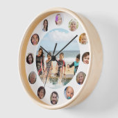 Familie 13 FotoCollage Round Uhr (Winkel)