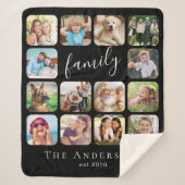 Familie 14 FotoCollage Black Sherpadecke (Vorderseite)