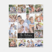 Familie 15 Name der Fotocollage Fleecedecke (Vorderseite)