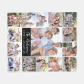 Familie 15 Name der Fotocollage Fleecedecke (Vorderseite (Horizontal))