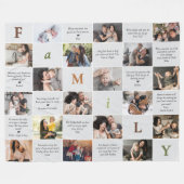 Familie 18-Foto Collage & 12 persönliche Nachricht Fleecedecke (Vorderseite (Horizontal))