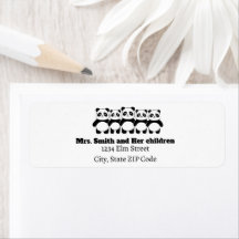 Familie 1 Eltern 4 Kinder Rücksendeadressen-Aufkle