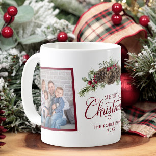 Familie 2 Foto Weihnachtsfeiertag Stilvolles Drehb Kaffeetasse