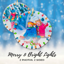 Familie 2 Foto Weihnachtsleuchten Moderne Keramik Ornament