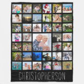 Familie 39 FotoCollage Personalisiert Black Fleecedecke (Vorderseite)