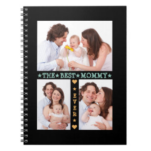 Familie 3 FotoCollage Beste Mama je Muttertag Notizblock