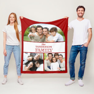 Familie 3 Fotomaterial Fleece Blanket
