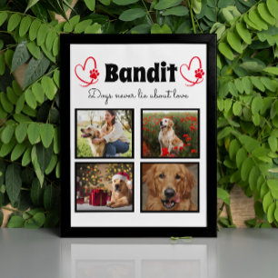 Familie 4 Foto individuell gestaltete Hunde-Collag Fotoplatte