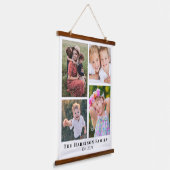 Familie 4 FotoCollage Wandteppich Mit Holzrahmen (Gewinkelt)