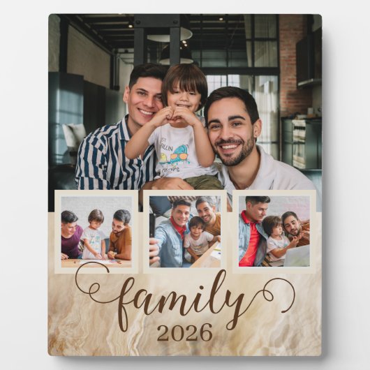 Familie 4 FotoCollage Zwei Väter Fotoplatte (Vorderseite)