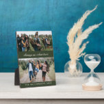 Familie 4 - Individuelle Name für Collage und Zita Fotoplatte<br><div class="desc">Personalisierte Familie 4 FotoCollage Individuelle Name und Zitate Green Plaque</div>