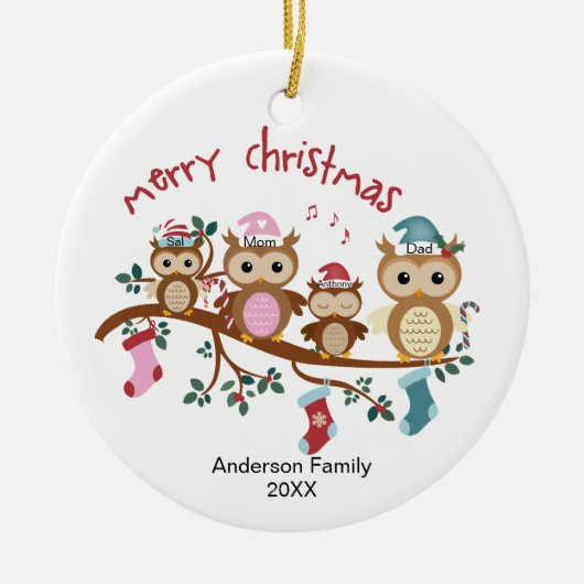 Familie 4 Schüssel Weihnachten Keramik Ornament (Vorne)