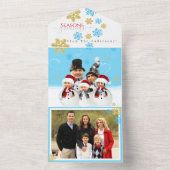 Familie 5 fügt Ihr Gesicht zu einem Schneemann Xma All In One Einladung (Innen Boden)