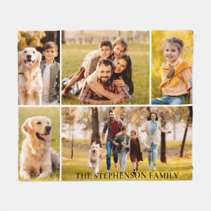 Familie 5 Name der Fotosammlung Einfach Fleecedecke