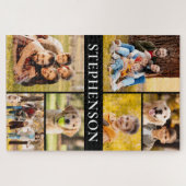 Familie 6 Foto Collage Minimal einfach Puzzle (Horizontal)