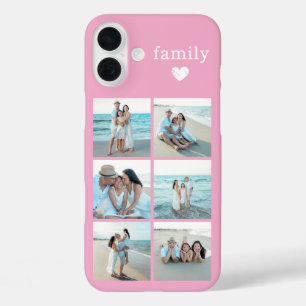 Familie 6 Foto Pink iPhone 16 Plus Hülle