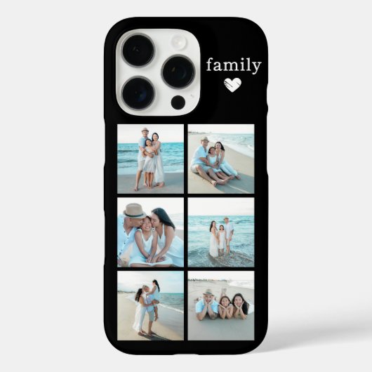 Familie 6 Foto Schwarz Case-Mate iPhone Hülle (Rückseite)