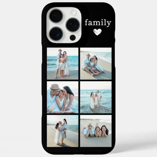 Familie 6 Foto Schwarz Case-Mate iPhone Hülle (Rückseite)