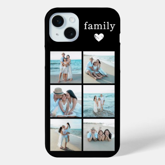 Familie 6 Foto Schwarz Case-Mate iPhone Hülle (Rückseite)