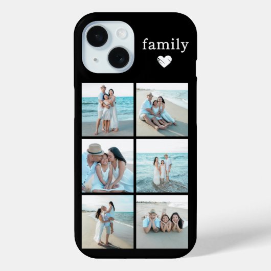 Familie 6 Foto Schwarz Case-Mate iPhone Hülle (Rückseite)