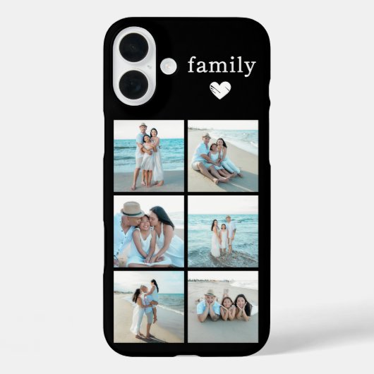 Familie 6 Foto Schwarz Case-Mate iPhone Hülle (Rückseite)