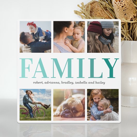 Familie 6 FotoCollage Fotoplatte
