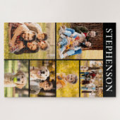 Familie 6 FotoCollage Minimalistisch Einfach Puzzle (Horizontal)