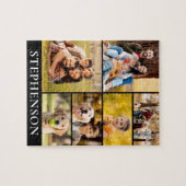 Familie 6 FotoCollage Minimalistisch Einfach Schwa Puzzle (Horizontal)