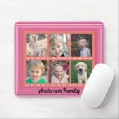 Familie 6 FotoCollage Pink Mouse Pad Mousepad (Mit Mouse)