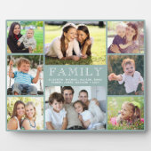Familie 8 Foto Collage Sage Green Fotoplatte (Vorderseite)